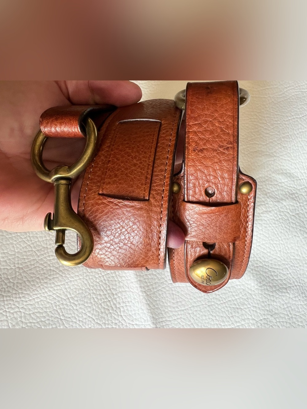 COACH Legacy BELT Brown Leather Women Small Style 90053